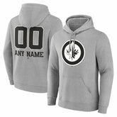 Winnipeg Jets Big & Tall Personalized Name & Number Monochrome Pullover Hoodie - Gray | US 203773775