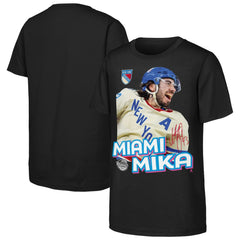 Mika Zibanejad New York Rangers Outerstuff Youth Miami Mika T-Shirt - Black | US 203774845