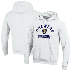 Milwaukee Brewers Champion Eco Powerblend Hoodie - White Hoodies