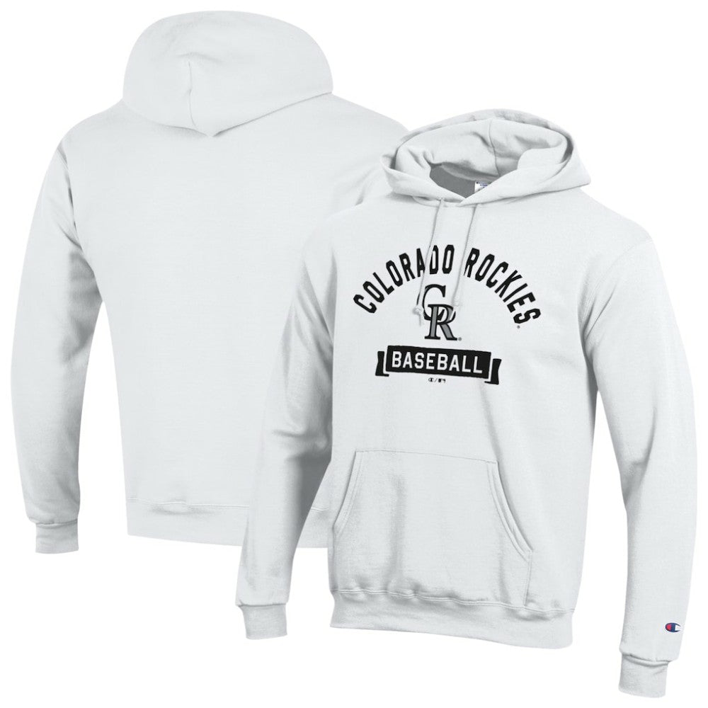 Colorado Rockies Champion Eco Powerblend Hoodie - White Hoodies