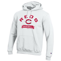 Cincinnati Reds Champion Eco Powerblend Hoodie - White Hoodies