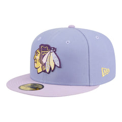 Chicago Blackhawks New Era Lavender Bloom 59FIFTY Fitted Hat - Light Purple/Purple | US 203778872
