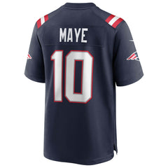 Drake Maye New England Patriots Super Bowl LX Patch Game Jersey - Navy Jerseys