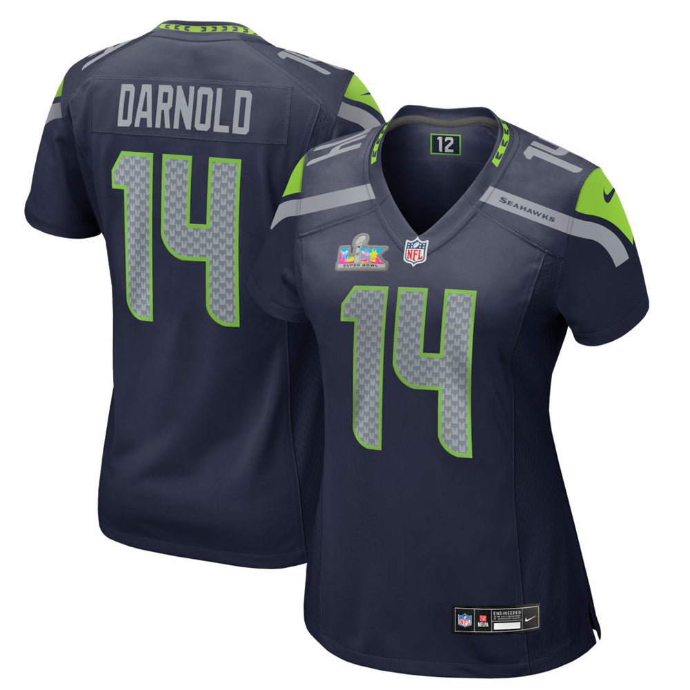 Sam Darnold Seattle Seahawks Women's Super Bowl LX Patch Game Jersey - College Navy Jerseys