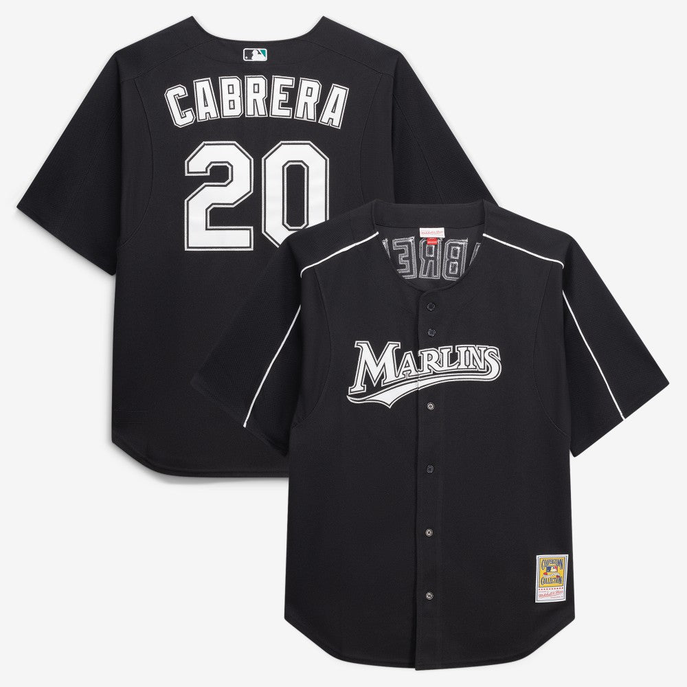 Miguel Cabrera Miami Marlins Mitchell & Ness Big & Tall Cooperstown Mesh Batting Practice Jersey - Black Jerseys