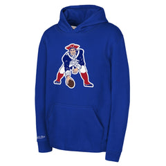 New England Patriots Youth Retro Logo Hoodie - Royal Hoodies