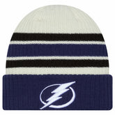 Tampa Bay Lightning New Era Vintage Cuffed Knit Hat - Cream/Blue | US 203787573