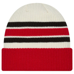 Carolina Hurricanes New Era Vintage Cuffed Knit Hat - Cream/Red | US 203787574
