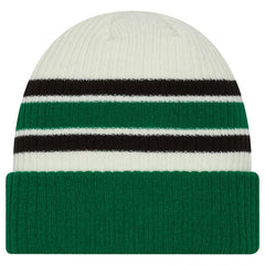Dallas Stars New Era Vintage Cuffed Knit Hat - Cream/Kelly Green | US 203787576