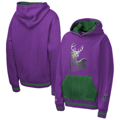 Milwaukee Bucks Youth Playmaker Fashion Fleece Hoodie Purple - Mitchell & Ness
