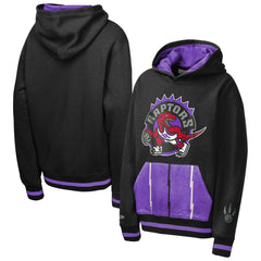 Toronto Raptors Youth Playmaker Fashion Fleece Hoodie Black - Mitchell & Ness