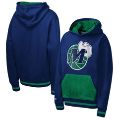 Dallas Mavericks Youth Playmaker Fashion Fleece Hoodie Navy - Mitchell & Ness