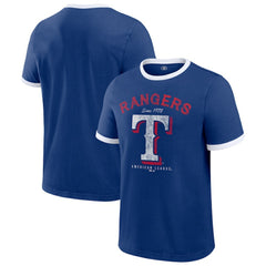 Texas Rangers Darius Rucker Collection by Fanatics Washed Ringer T-Shirt - Royal T-shirts