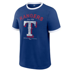 Texas Rangers Darius Rucker Collection by Fanatics Washed Ringer T-Shirt - Royal T-shirts