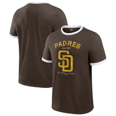 San Diego Padres Darius Rucker Collection by Fanatics Washed Ringer T-Shirt - Brown T-shirts