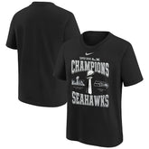 Seattle Seahawks Youth Super Bowl LX Champions Locker Room Trophy Collection Replica T-Shirt - Black T-shirts