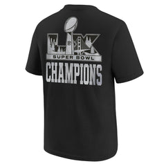 Seattle Seahawks Youth Super Bowl LX Champions Locker Room Trophy Collection Authentic T-Shirt - Black T-shirts