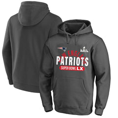 New England Patriots Super Bowl LX Big & Tall Game Plan Hoodie - Charcoal Hoodies