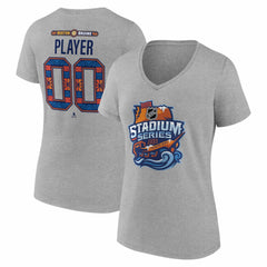 Boston Bruins Women's 2026 NHL Stadium Series Personalized Name & Number V-Neck T-Shirt - Gray | US 203794844