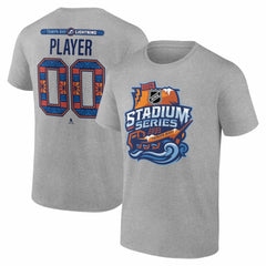 Tampa Bay Lightning 2026 NHL Stadium Series Personalized Name & Number T-Shirt - Gray | US 203794846