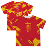 Spain National Team Vive La Fete Youth Paint Brush T-Shirt Red