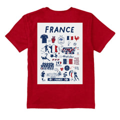France National Team Vive La Fete Youth Impressions Artwork T-Shirt Red