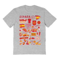 Spain National Team Vive La Fete Women's Impressions Artwork Fitted T-Shirt Gray