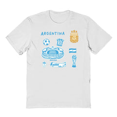 Argentina National Team Vive La Fete Youth Impressions Icons T-Shirt White