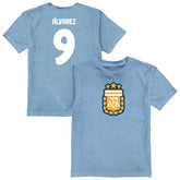 Julián Álvarez Argentina National Team Vive La Fete Youth Player Name & Number Color Badge T-Shirt Light Blue
