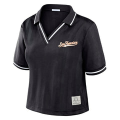 San Francisco Giants WEAR by Erin Andrews Women's Cropped Polo - Black