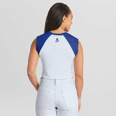 Kansas City Royals WEAR by Erin Andrews Women's Cooperstown Cropped Raglan Tank Top - White Tanks