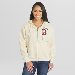 Boston Red Sox WEAR by Erin Andrews Women's Full-Zip Hoodie - Cream Hoodies