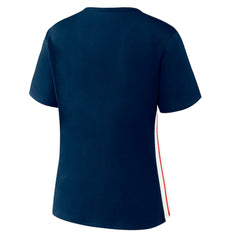 Boston Red Sox WEAR by Erin Andrews Women's Notch Neck Cropped T-Shirt - Navy T-shirts