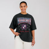 Minnesota Twins WEAR by Erin Andrews Women's Oversized Boyfriend T-Shirt - Black T-shirts