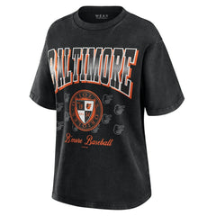 Baltimore Orioles WEAR by Erin Andrews Women's Oversized Boyfriend T-Shirt - Black T-shirts