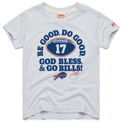Josh Allen Buffalo Bills Homage Youth Be Good Do Good Signature Tri-Blend T-Shirt - Gray T-shirts