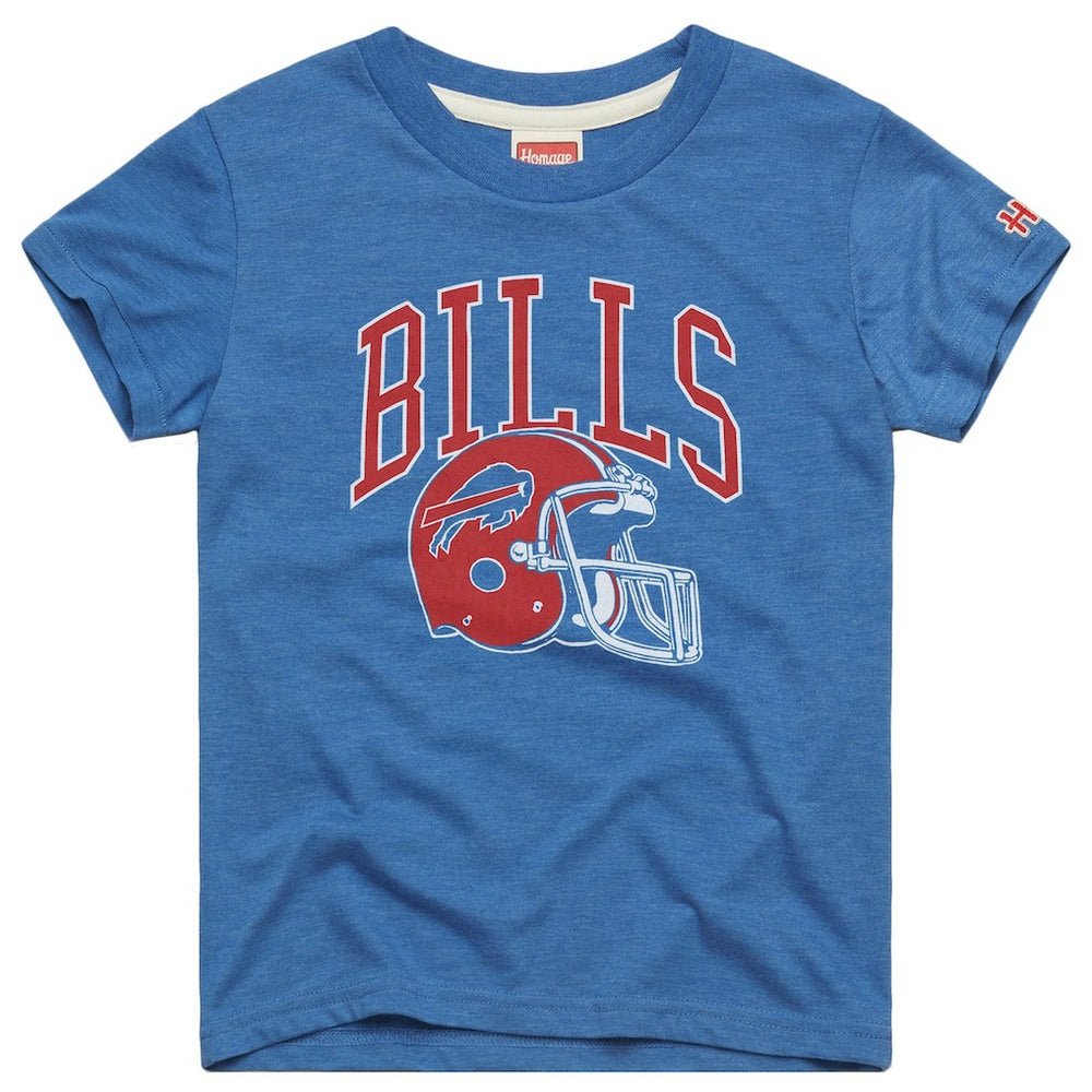 Buffalo Bills Homage Youth Helmet Retro Tri-Blend T-Shirt - Royal T-shirts