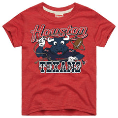 Houston Texans Homage Youth Toro Lasso Tri-Blend T-Shirt - Red T-shirts