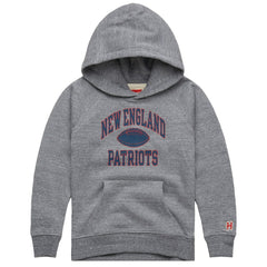 New England Patriots Homage Youth Gridiron Tri-Blend Hoodie - Gray Hoodies