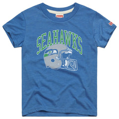 Seattle Seahawks Homage Youth Retro Helmet Tri-Blend T-Shirt - Royal T-shirts