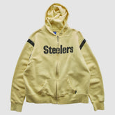 Pittsburgh Steelers Reebok 2000s Hooded Full Zip Sweatshirt - Yellow Sweatshirts