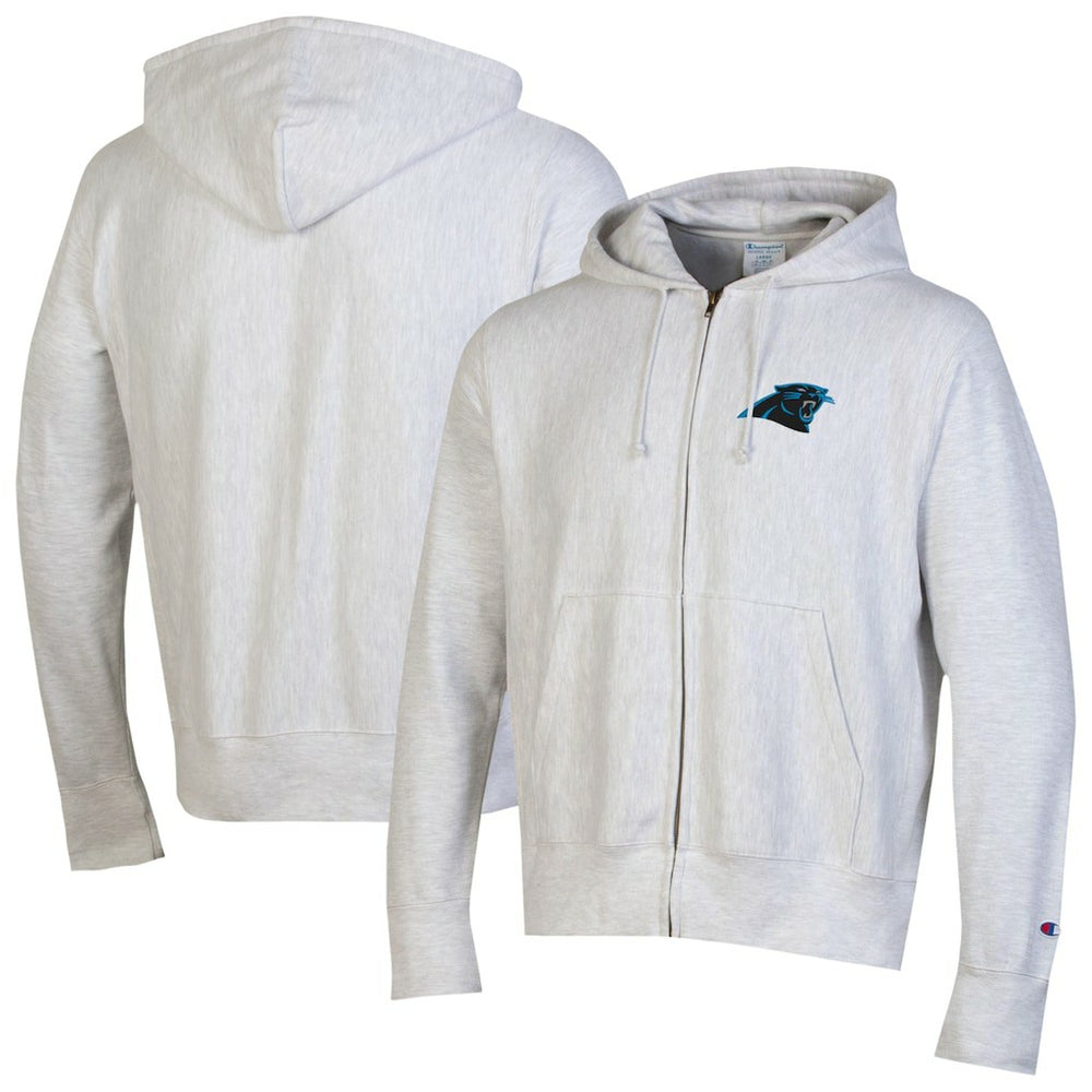 Carolina Panthers Champion Reverse Weave Full-Zip Hoodie - Gray Hoodies