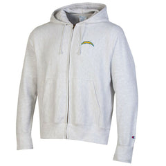 Los Angeles Chargers Champion Reverse Weave Full-Zip Hoodie - Gray Hoodies
