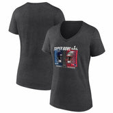 New England Patriots vs. Seattle Seahawks Women's Super Bowl LX Matchup Plus Size Final Battle V-Neck T-Shirt - Heather Charcoal T-shirts