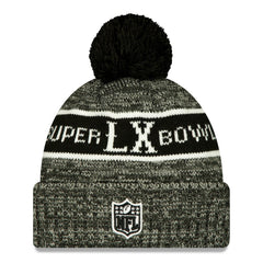 New England Patriots New Era Super Bowl LX Cuffed Knit Hat with Pom - Black Hats