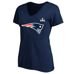 Drake Maye New England Patriots Women's Super Bowl LX Patch Plus Size Name & Number V-Neck T-Shirt - Navy T-shirts