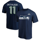 Jaxon Smith-Njigba Seattle Seahawks Super Bowl LX Patch Big & Tall Name & Number T-Shirt - College Navy T-shirts
