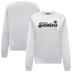 Ottawa Senators Levelwear Women's Yvette Big Script Tri-Blend Sweatshirt - White | US 203809126
