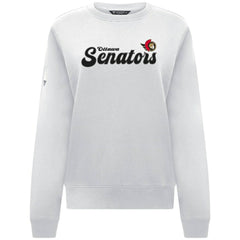Ottawa Senators Levelwear Women's Yvette Big Script Tri-Blend Sweatshirt - White | US 203809126