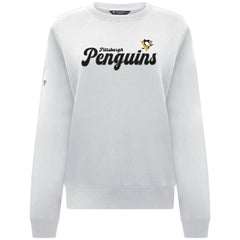Pittsburgh Penguins Levelwear Women's Yvette Big Script Tri-Blend Sweatshirt - White | US 203809128